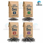 Clous à tête plate en Tunisie – Pointes acier 5 kg | Somacod