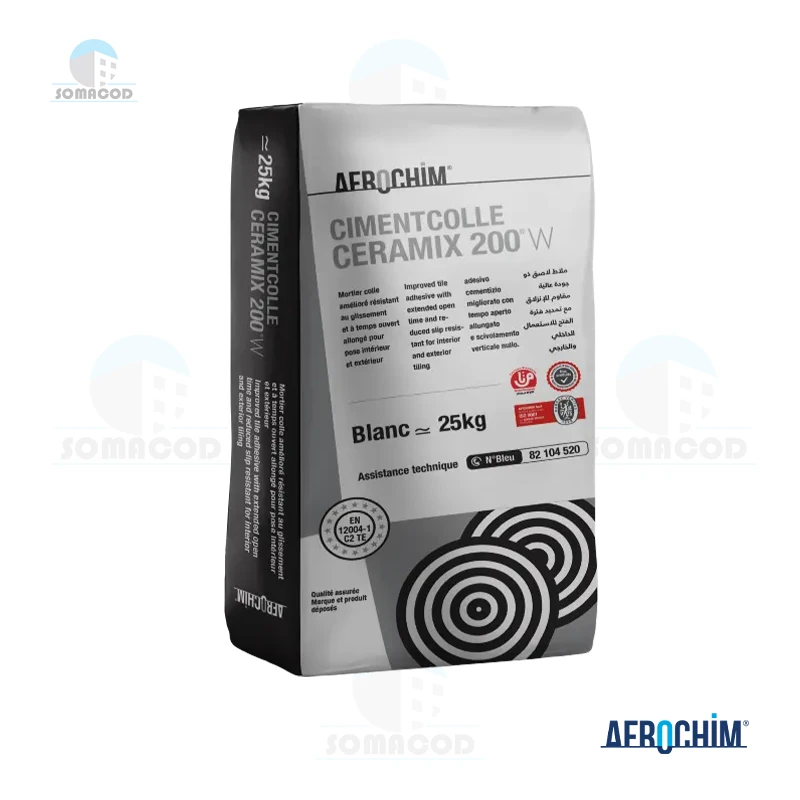 somacod-vente-materiaux-construction-ciment-colle-ceramix-200w-afrochim-tunisie-1 Ciment-colle CERAMIX 200W AFROCHIM 25 kg – Classe C2TE | Somacod Tunisie